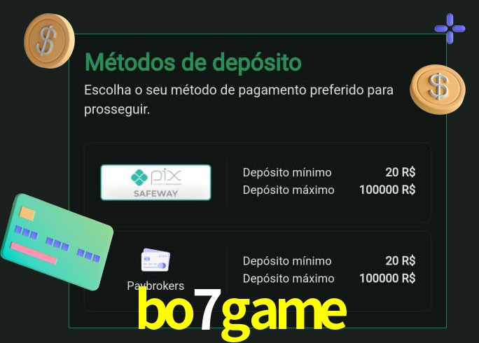 O cassino bo7game oferece uma grande variedade de métodos de pagamento